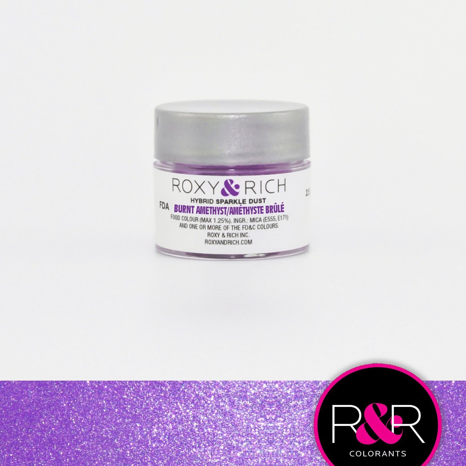 Poudre étincelante hybride Améthyste Brûlée - Roxy & Rich - Poudre étincelante - - La Guilde Culinaire