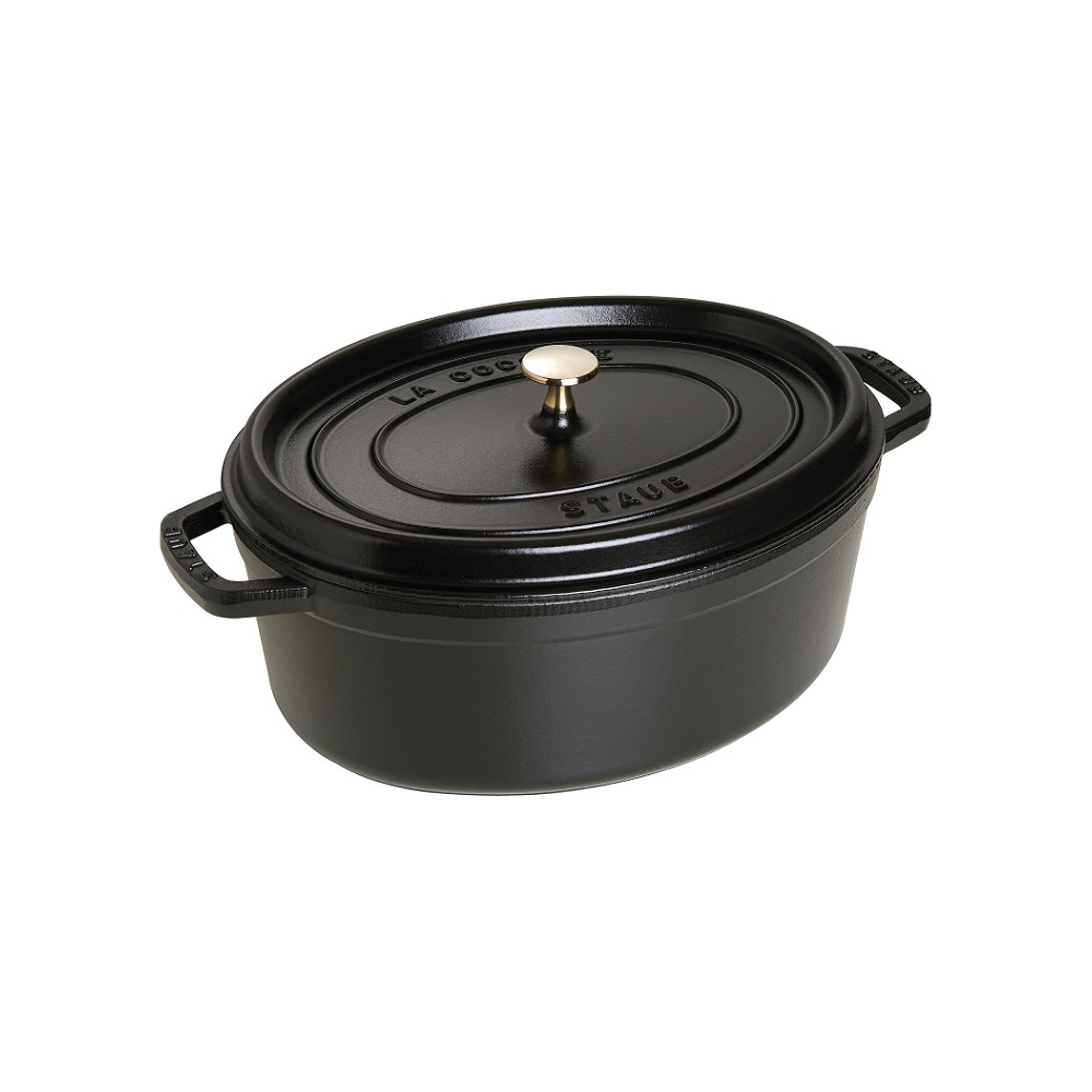 Cocotte ovale fonte et émail Noir 12'' 31cm 5.5L - Staub - Cocotte - - La Guilde Culinaire