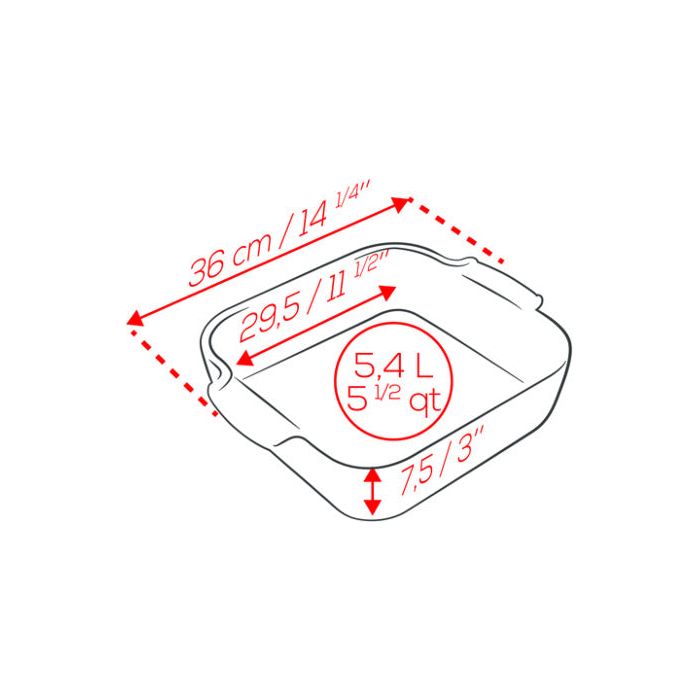 APPOLIA - Plat four en céramique carré écru 36cm-14" - Peugeot - Plat pour four - - La Guilde Culinaire