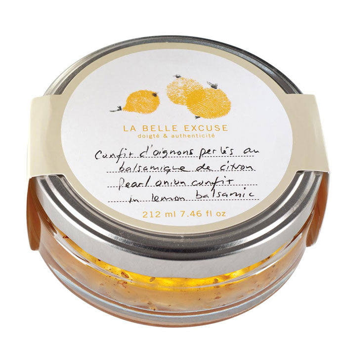 Confit d'oignons perlés au balsamique de citron 212 ml - La Belle Excuse - Confit - - La Guilde Culinaire