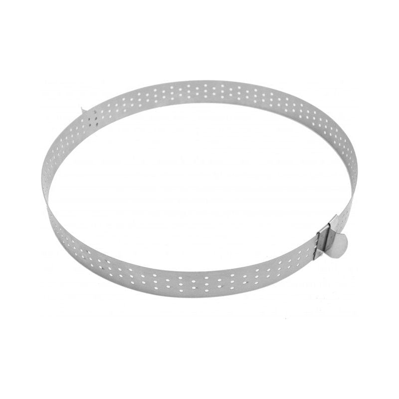 Cercle à tarte extensible perforé en inox de 16cm à 30cm - Scrapcooking - Cercle à tarte - - La Guilde Culinaire