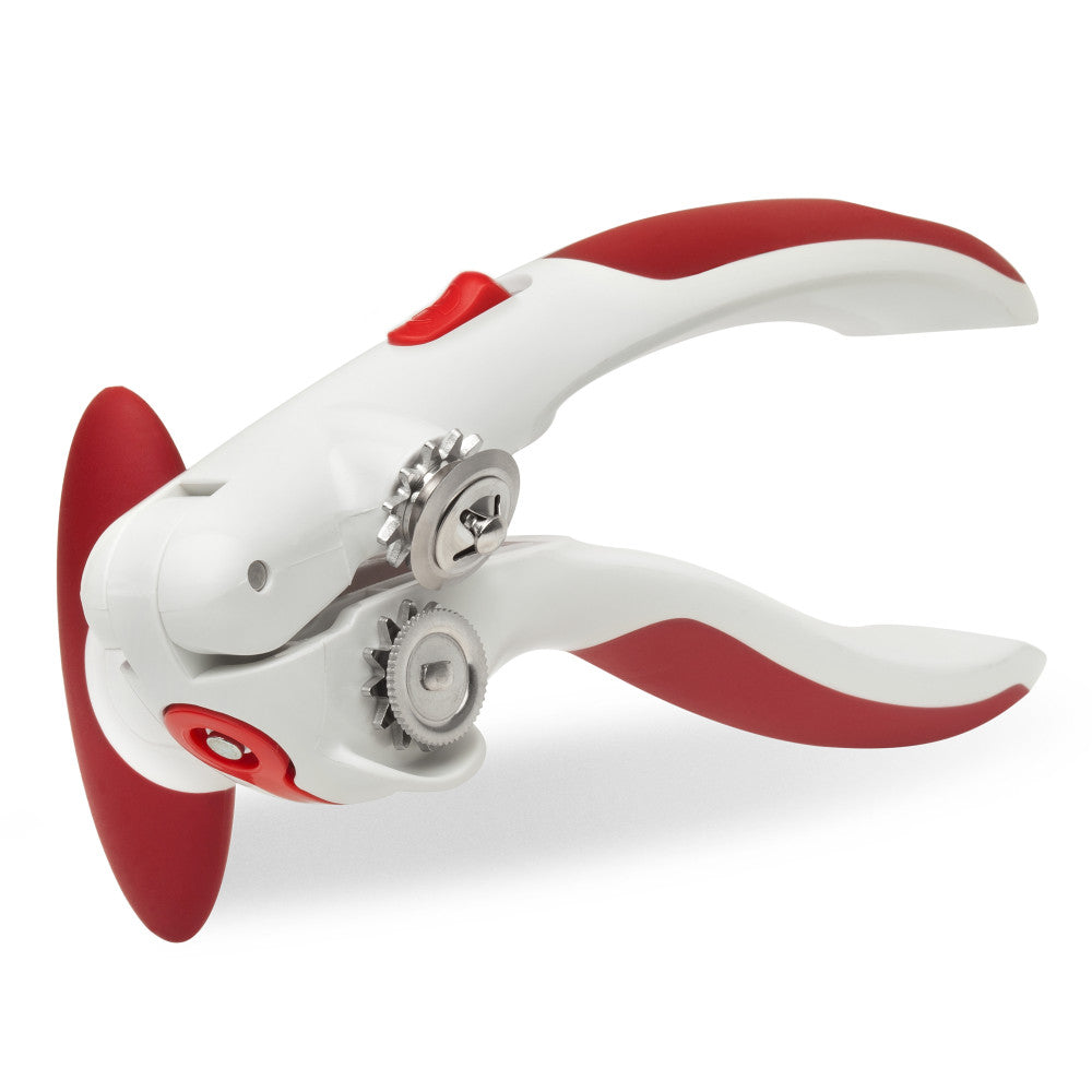 Ouvre-boîte Lock N' Lift avec aimant pour soulever le couvercle Blanc et rouge - Zyliss - Ouvre-boîte - E930018U - La Guilde Culinaire
