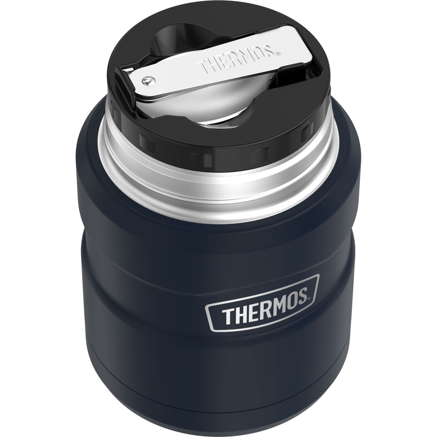 Contenant alimentaire Stainless King en acier inoxydable avec cuillère 16oz - Bleu Mat - Thermos - Contenant pour aliment - - La Guilde Culinaire