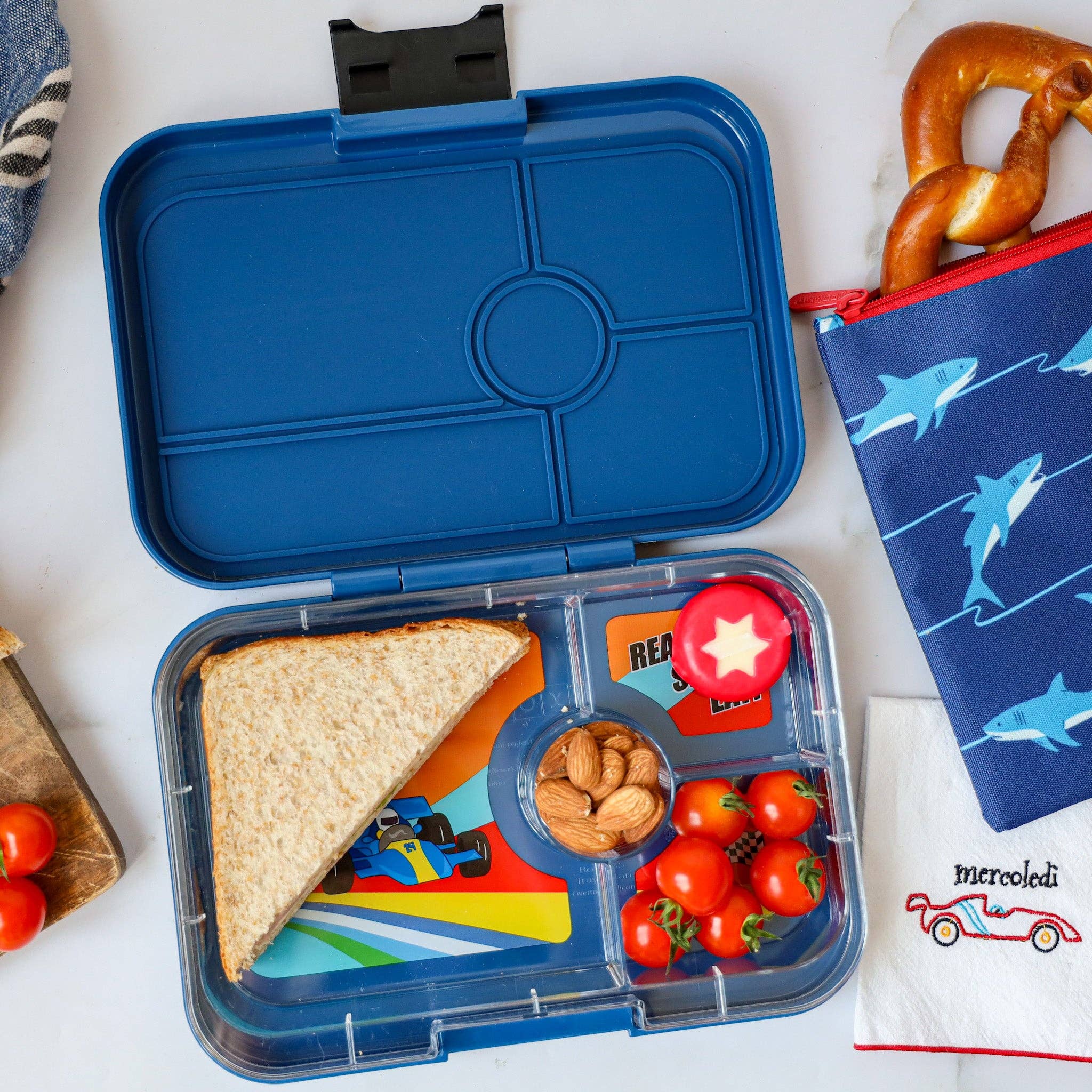 Sac à sandwich réutilisable - Lot de 2 - Requins atlantiques et monstres rigolos - Yumbox - Boîte à repas - - La Guilde Culinaire