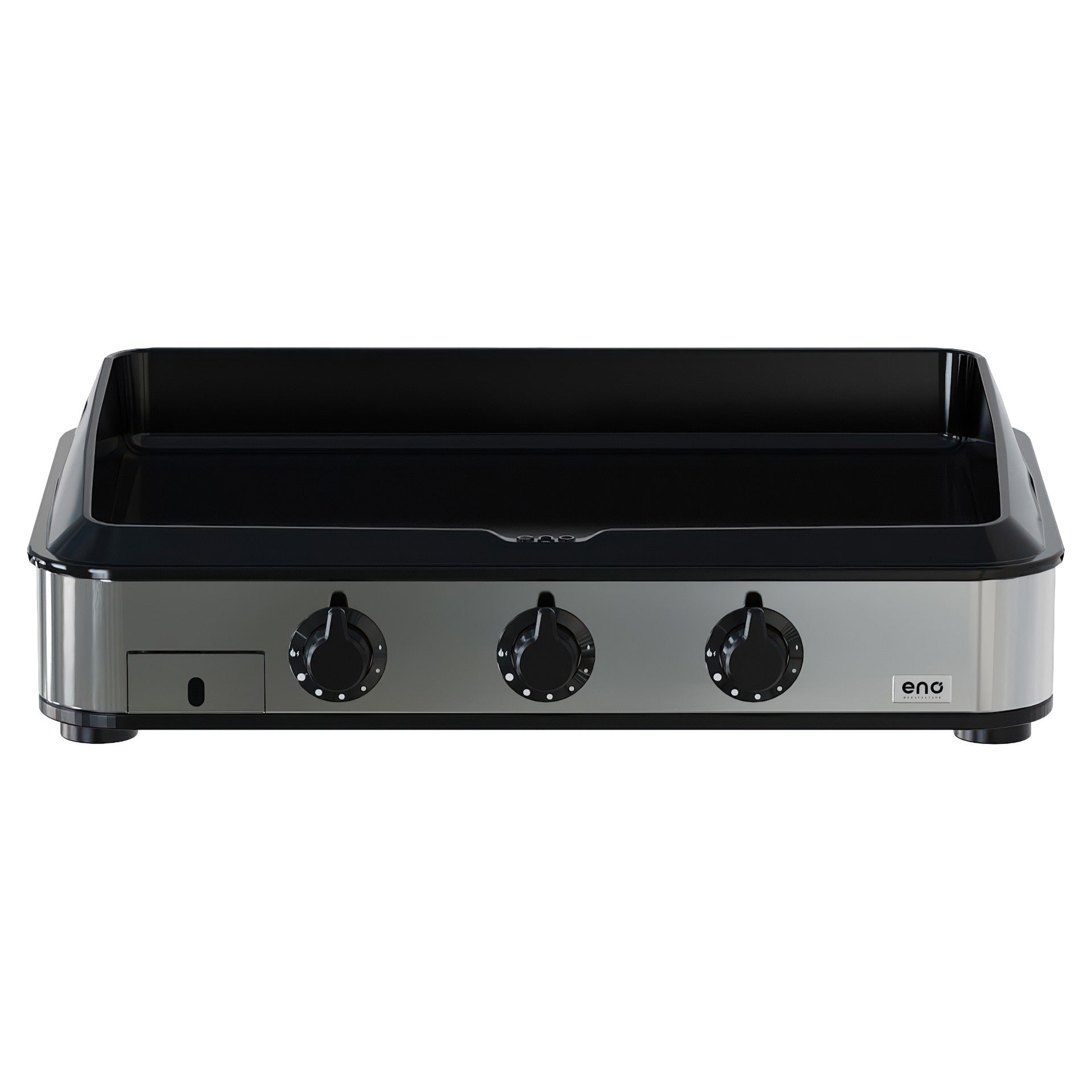 Eno - Ensemble Plancha 3 brûleurs et couvercle ENOSIGN 80 - Noir et Inox - ENO - Ensemble plancha - - La Guilde Culinaire