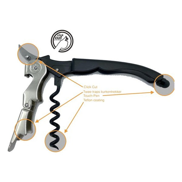 Tire-bouchon 2 leviers noir - Hybrid    - Pulltex - Tire-bouchon -  - La Guilde Culinaire