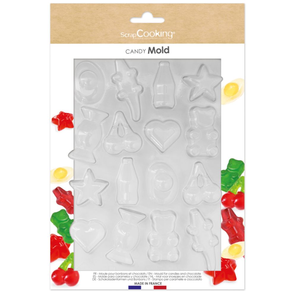 Moule multi-empreintes pour bonbons - Ourson, Croco, Cerise, Bouteille cola - Scrapcooking - Moule à bonbons - - La Guilde Culinaire
