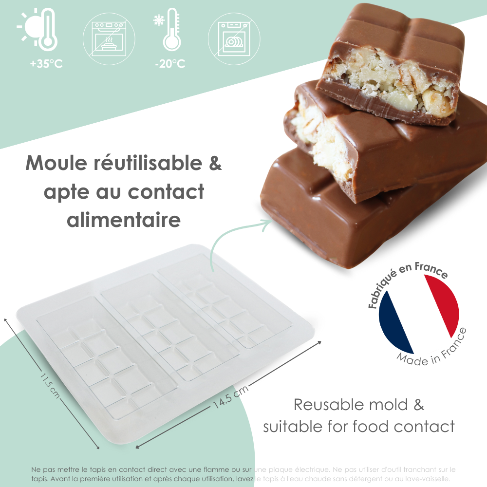 Moule barres chocolatées "Crunchy" - Scrapcooking - Moule pour chocolat - - La Guilde Culinaire