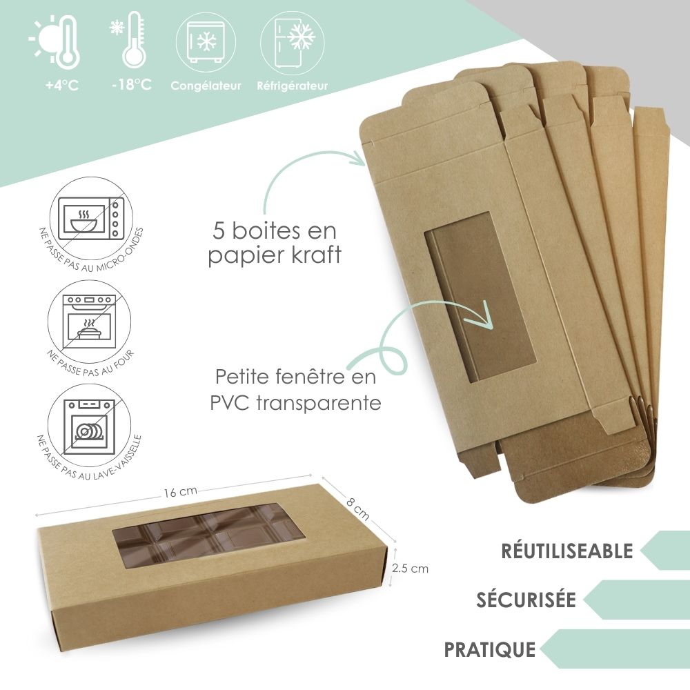 Étui tablettes de chocolat carton x5 - Scrapcooking - Étui de transport - - La Guilde Culinaire