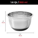 Bol à mélanger en inox avec base antidérapante 950 ml - 1.6 QT - Starfrit - Bol à mélanger - 0924870040000 - La Guilde Culinaire