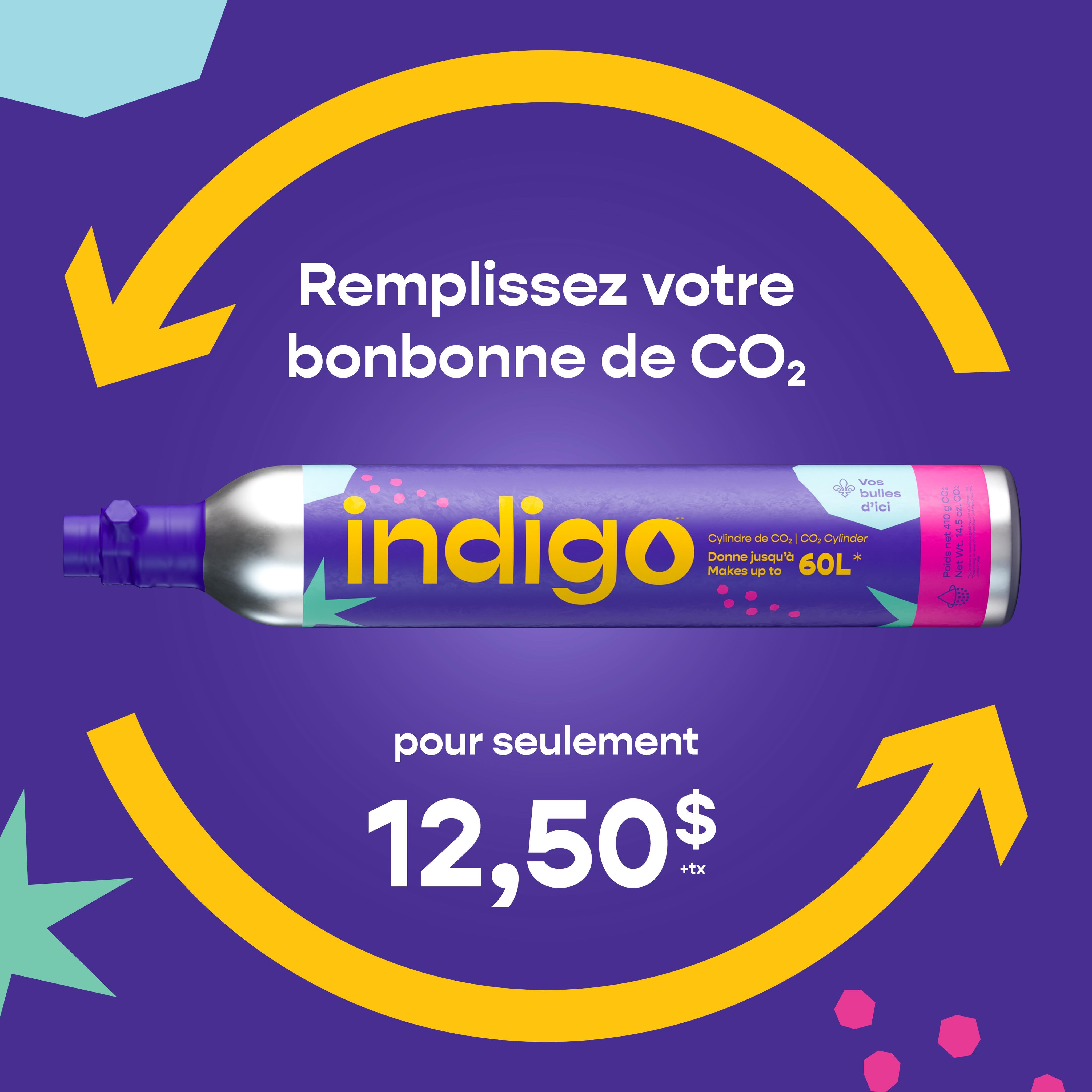 Cylindre de remplacement CO2 Indigo Soda  (RAMASSAGE BOUTIQUE)    - Indigo Soda - Cartouche de CO2 -  - La Guilde Culinaire