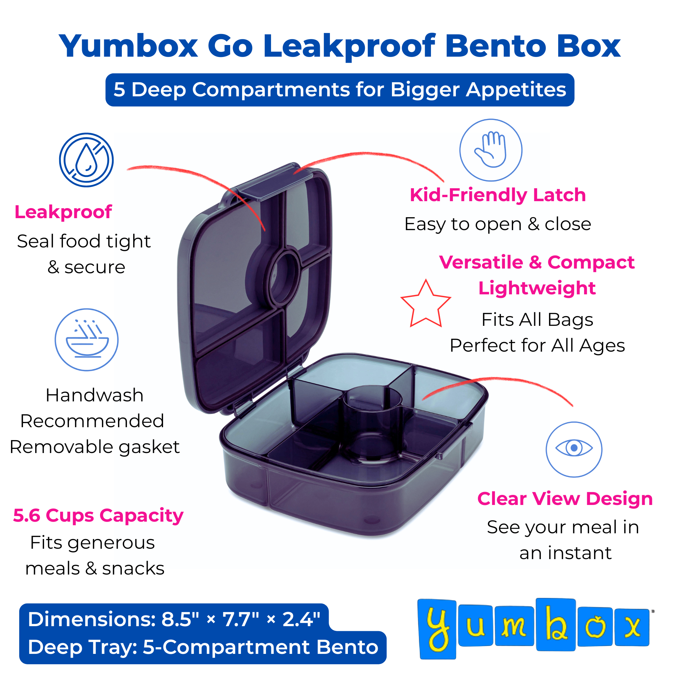 Yumbox Go - Boîte-repas bento étanche XL, plateau profond - Yumbox - Boîte à repas - - La Guilde Culinaire