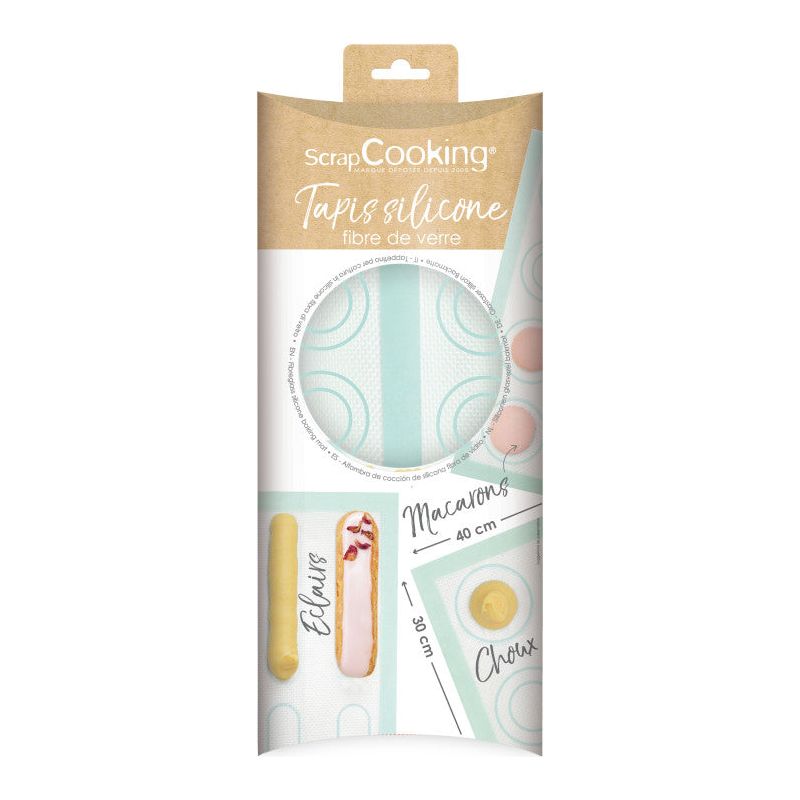 Tapis silicone en fibre de verre choux/éclair/macaron    - Scrapcooking - Tapis de pâtisserie -  - La Guilde Culinaire