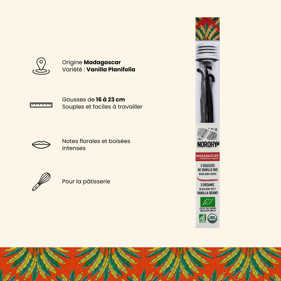 Gousses de vanille Bio de Madagascar - 125g - Valrhona - Vanille - - La Guilde Culinaire