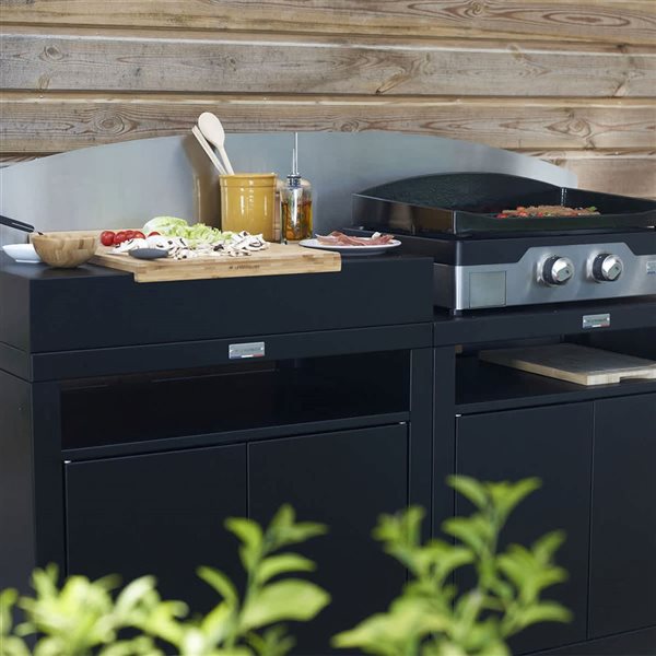 Crédence courbée gauche en Acier inoxydable - Le Marquier - Accessoires cuisines d'extérieur - - La Guilde Culinaire