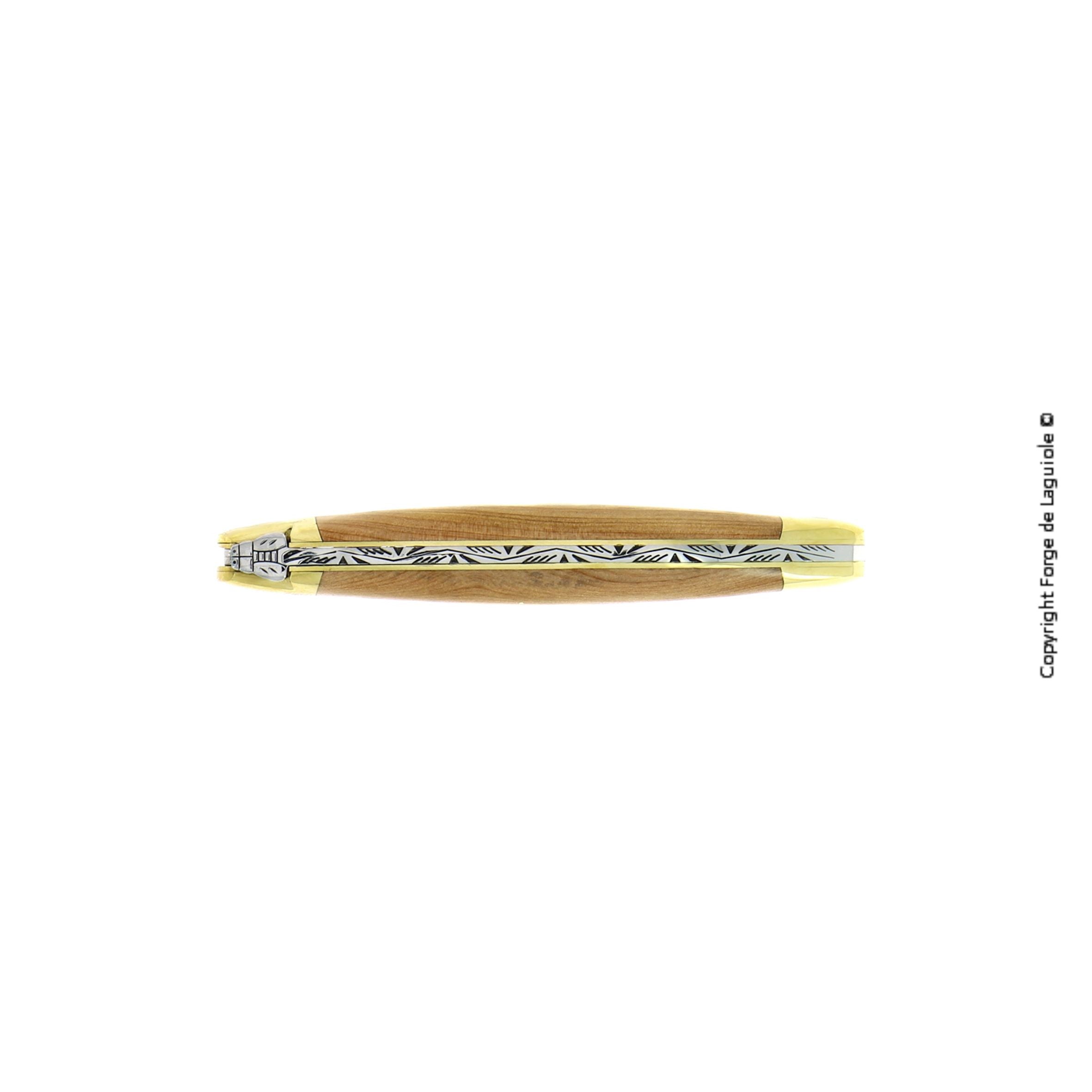 Couteau pliant 11 cm, mitre Laiton – Laguiole - Laguiole - Couteau de poche - - La Guilde Culinaire