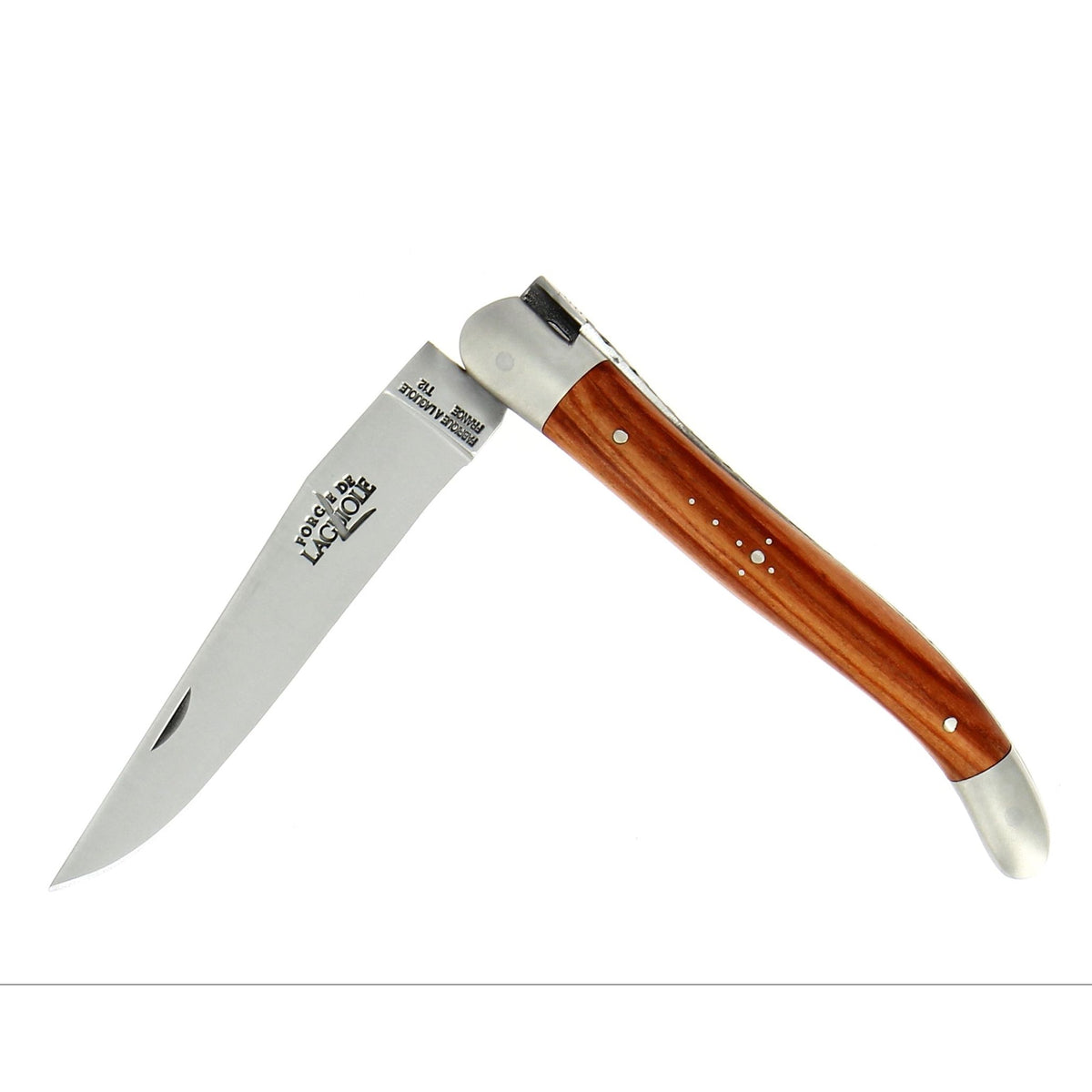 Couteau pliant 11 cm, manche en bois, mitre inox mat – Laguiole Bois de rose - Laguiole - Couteau pliant - 00003664 - 1211 IN RO SAT - La Guilde Culinaire