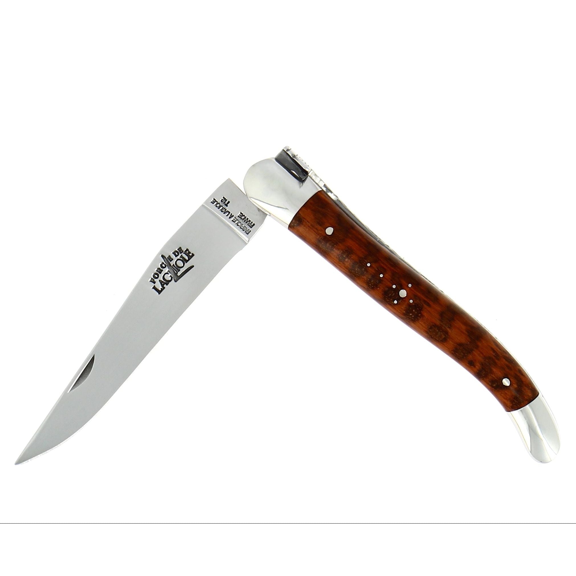 Couteau pliant 11 cm, manche en bois, mitre inox brillant – Laguiole Amourette - Laguiole - Couteau de poche - 00003667 - 1211 IN AM BRI - La Guilde Culinaire