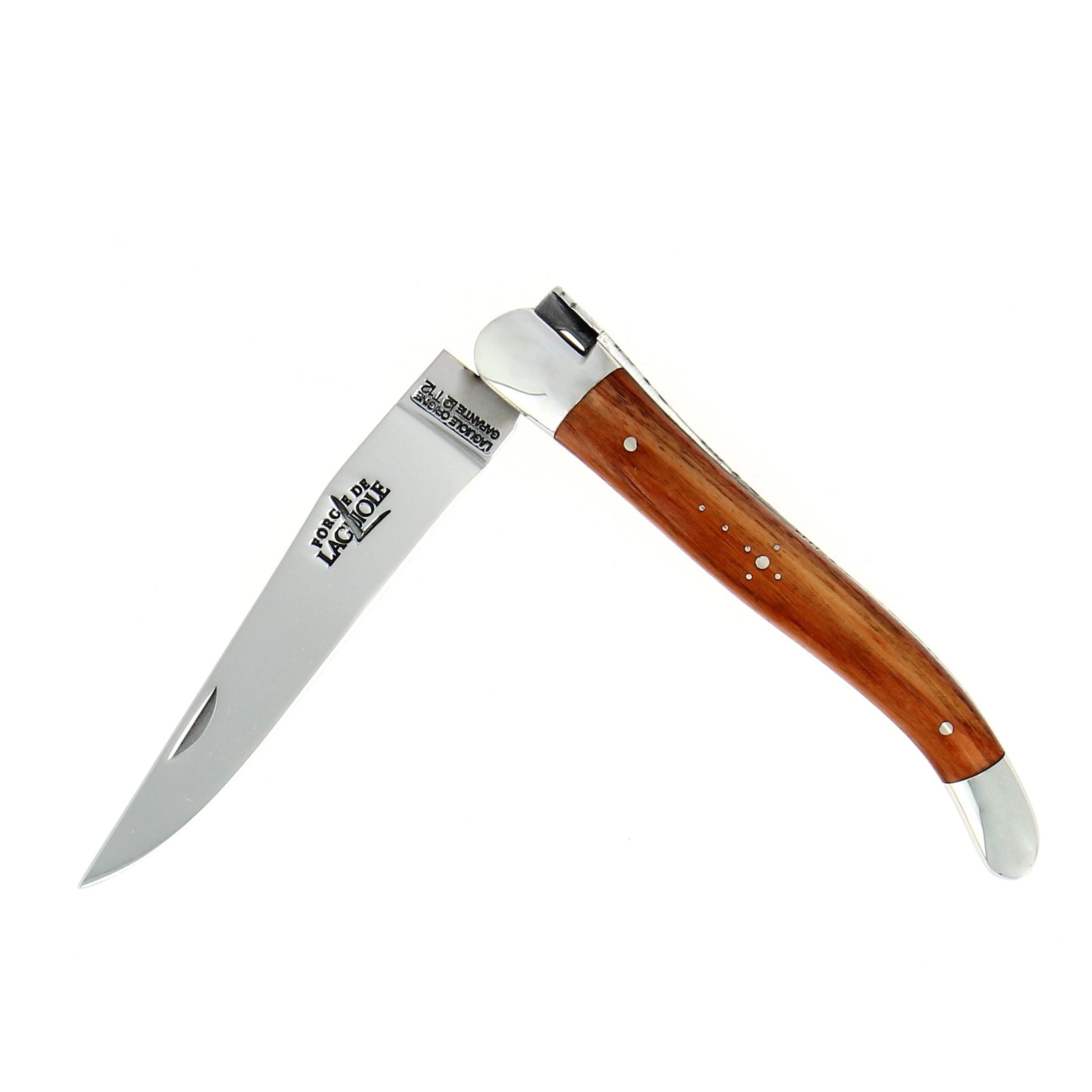 Couteau pliant 11 cm, manche en bois, mitre inox brillant – Laguiole Bois de rose - Laguiole - Couteau de poche - 00003682 - 1211 IN RO BRI - La Guilde Culinaire