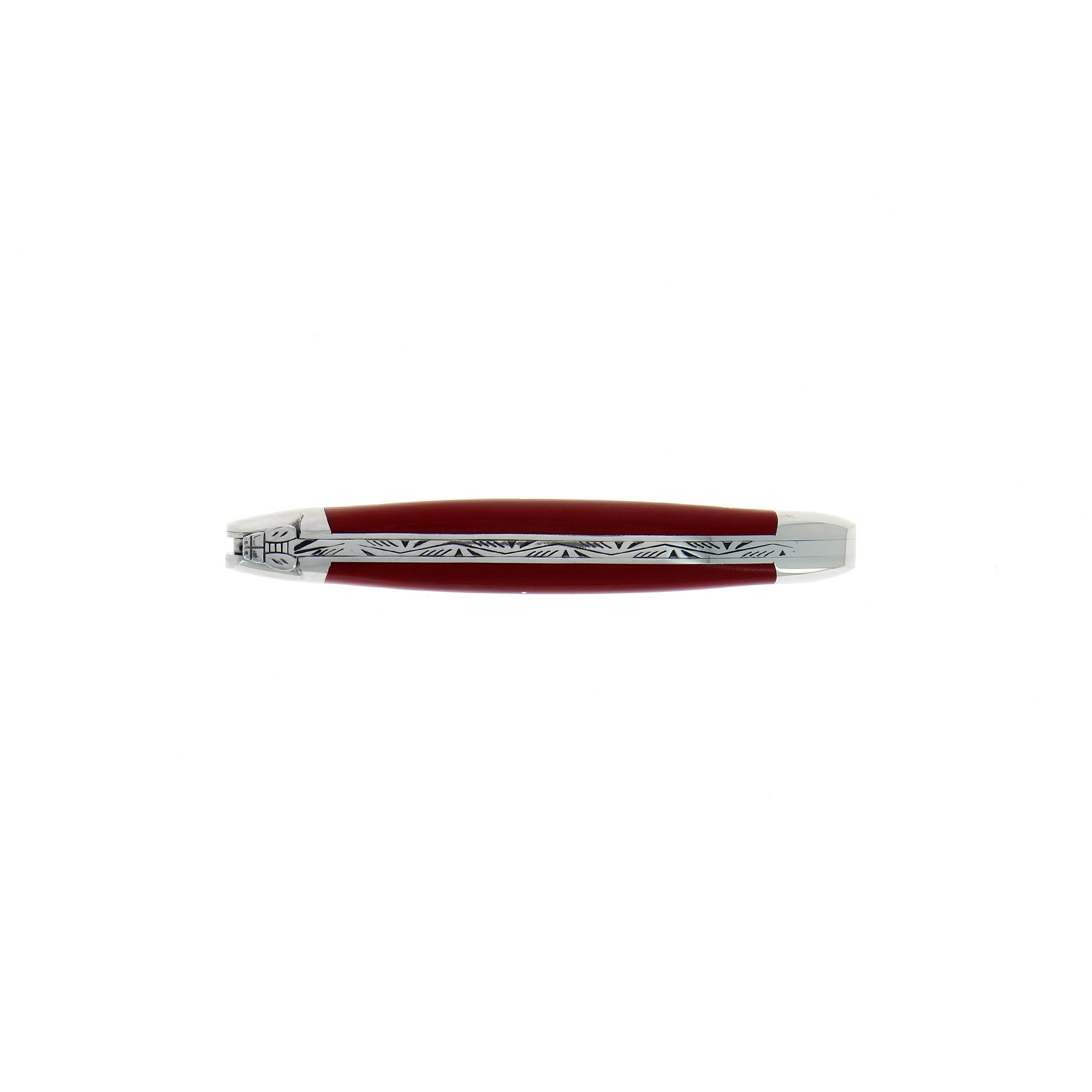 Couteau pliant 11 cm Tissu compressé, mitres inox brillant – Laguiole - Laguiole - Couteau pliant - - La Guilde Culinaire