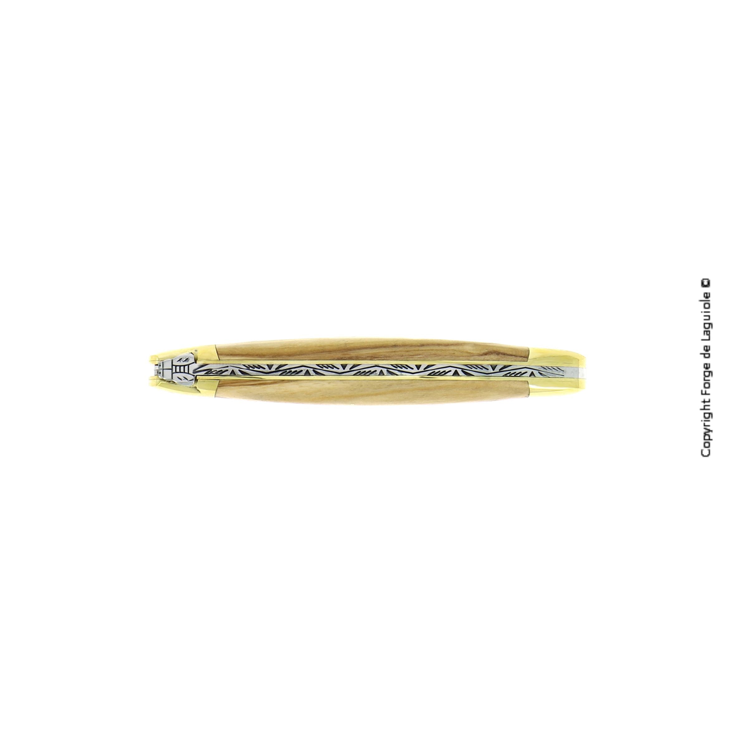 Couteau pliant 11 cm, mitre Laiton – Laguiole - Laguiole - Couteau de poche - - La Guilde Culinaire