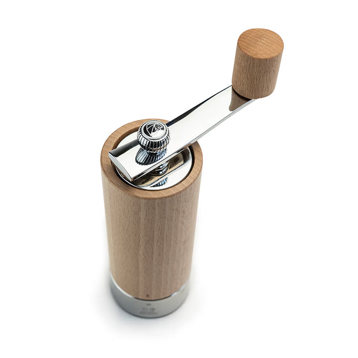 Moulin à sel à manivelle en bois et inox, naturel, 18 cm, Isen - Peugeot - Moulin à sel - - La Guilde Culinaire