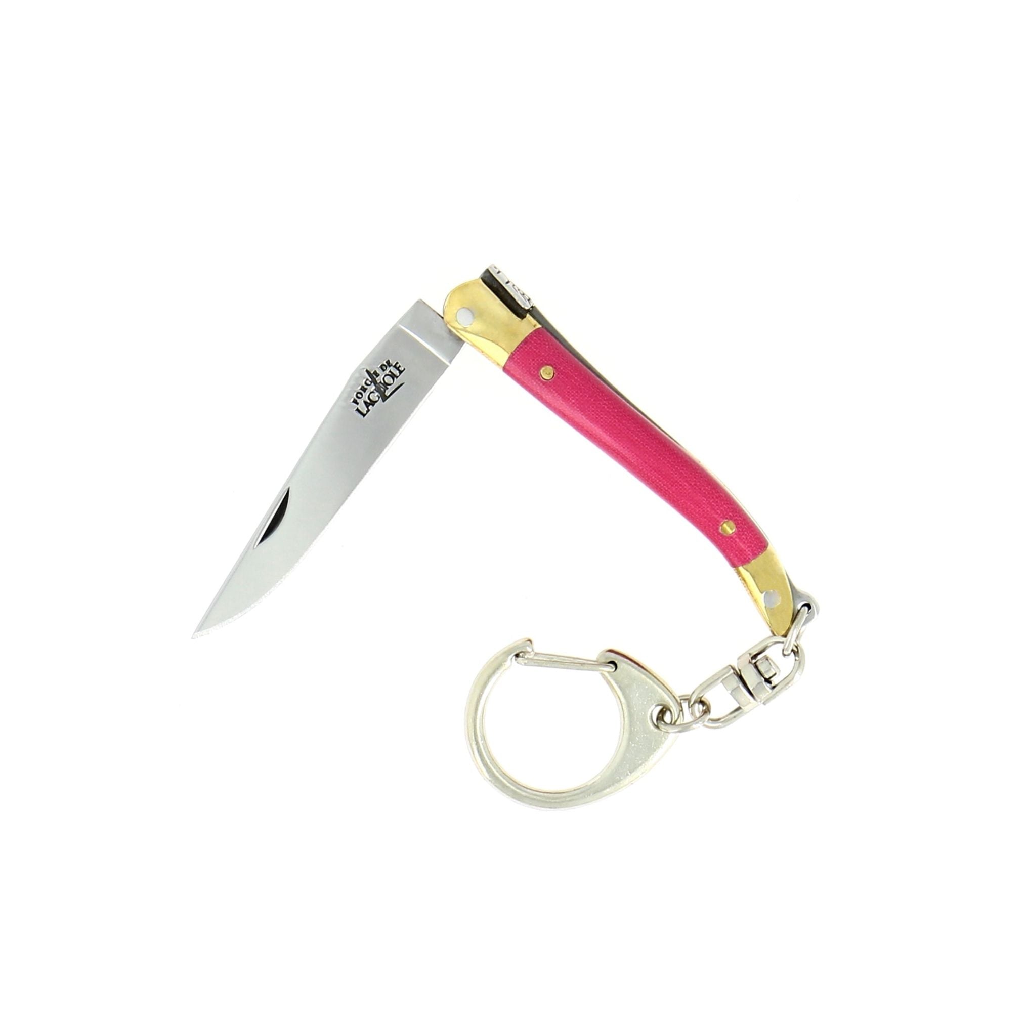 Porte-clés 7 cm Tissu compressé, mitre Laiton – Laguiole Rose - Laguiole - Porte-clefs - 00003940 - 1270 TC ROS - La Guilde Culinaire