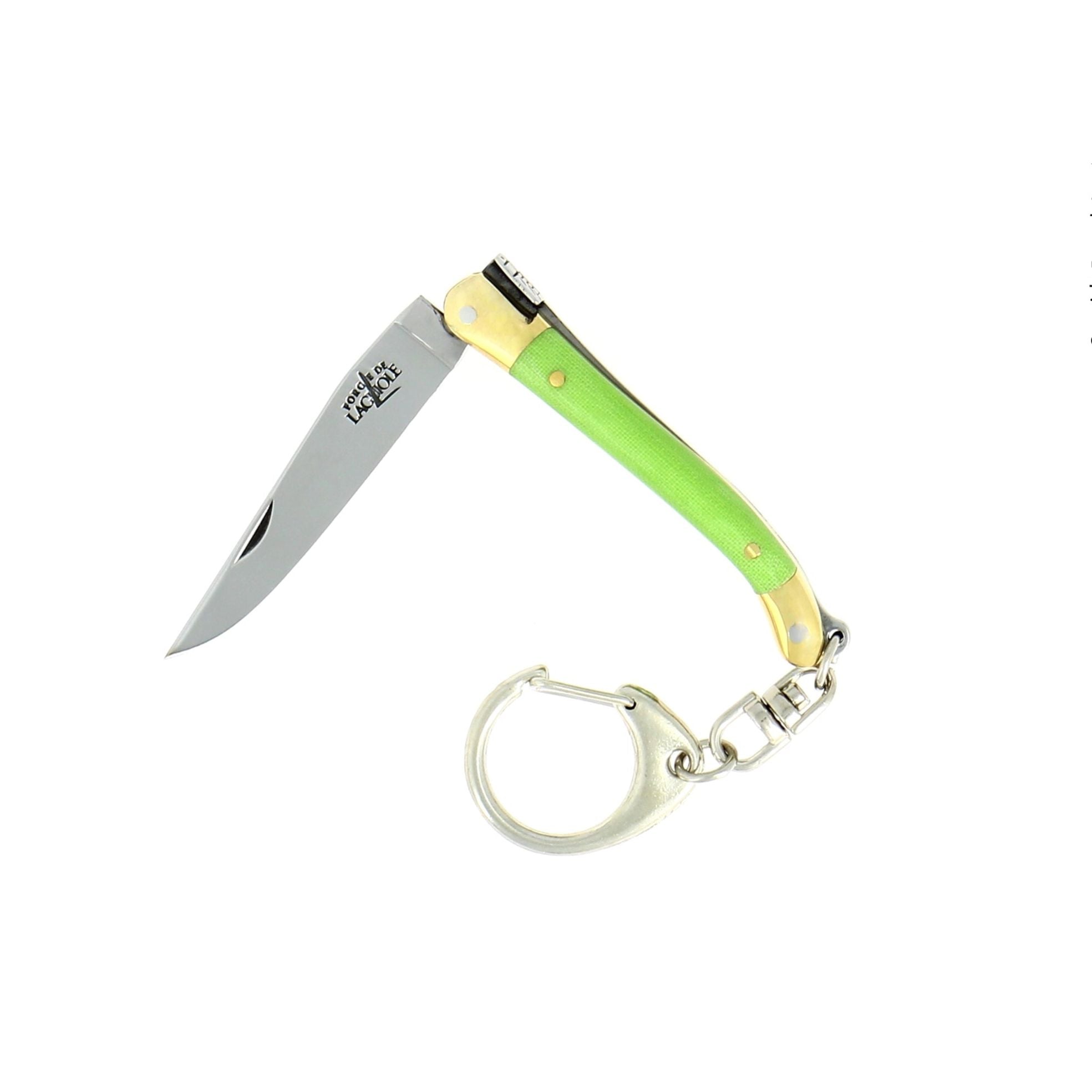 Porte-clés 7 cm Tissu compressé, mitre Laiton – Laguiole Vert - Laguiole - Porte-clefs - 00003942 - 1270 TC VER - La Guilde Culinaire