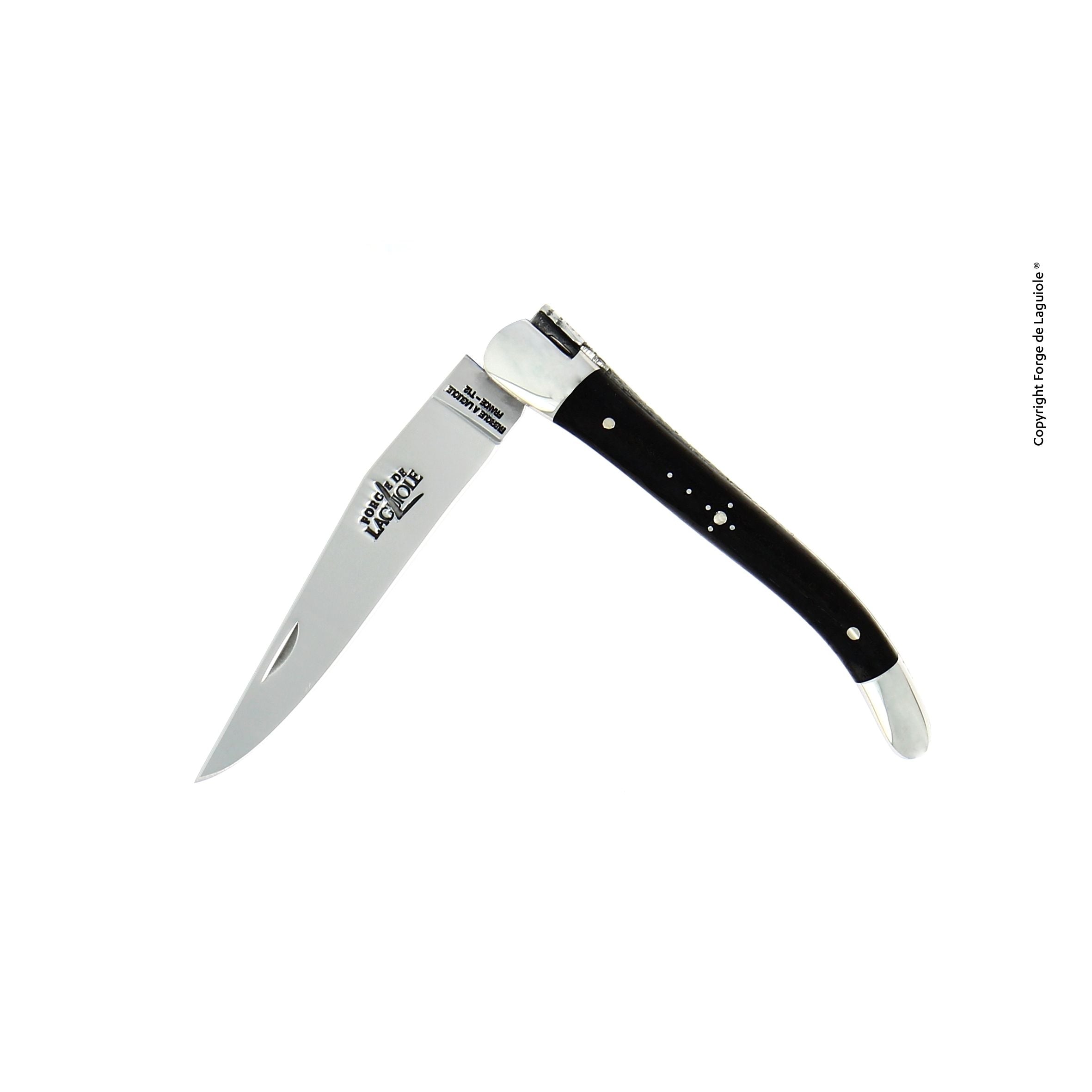 Couteau pliant 9 cm, mitres inox brillant – Laguiole Ébène - Laguiole - Couteau de poche - 00003971 - 129 IN EB BRI - La Guilde Culinaire