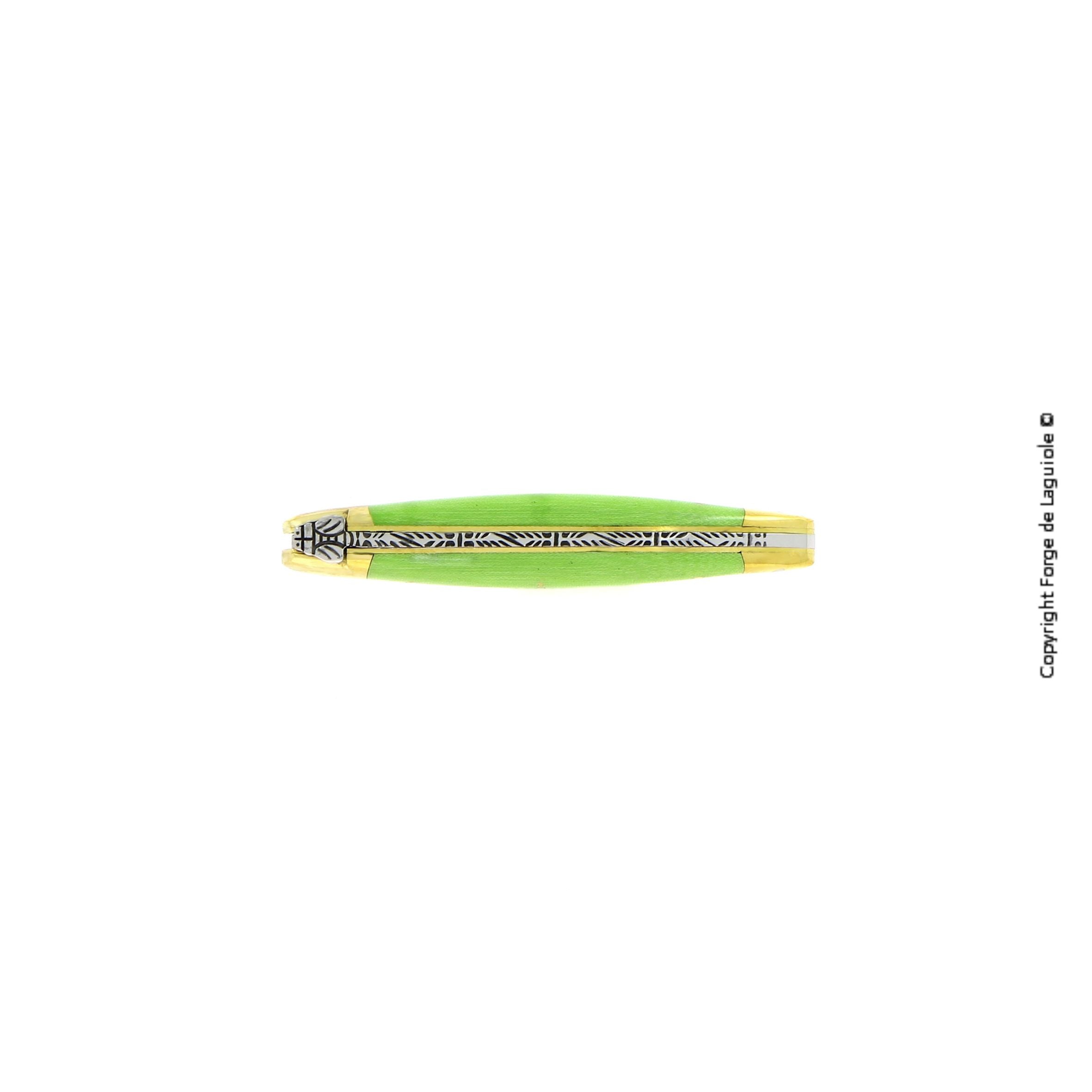 Couteau pliant 9 cm Tissu compressé, mitre Laiton – Laguiole - Laguiole - Couteau de poche - - La Guilde Culinaire