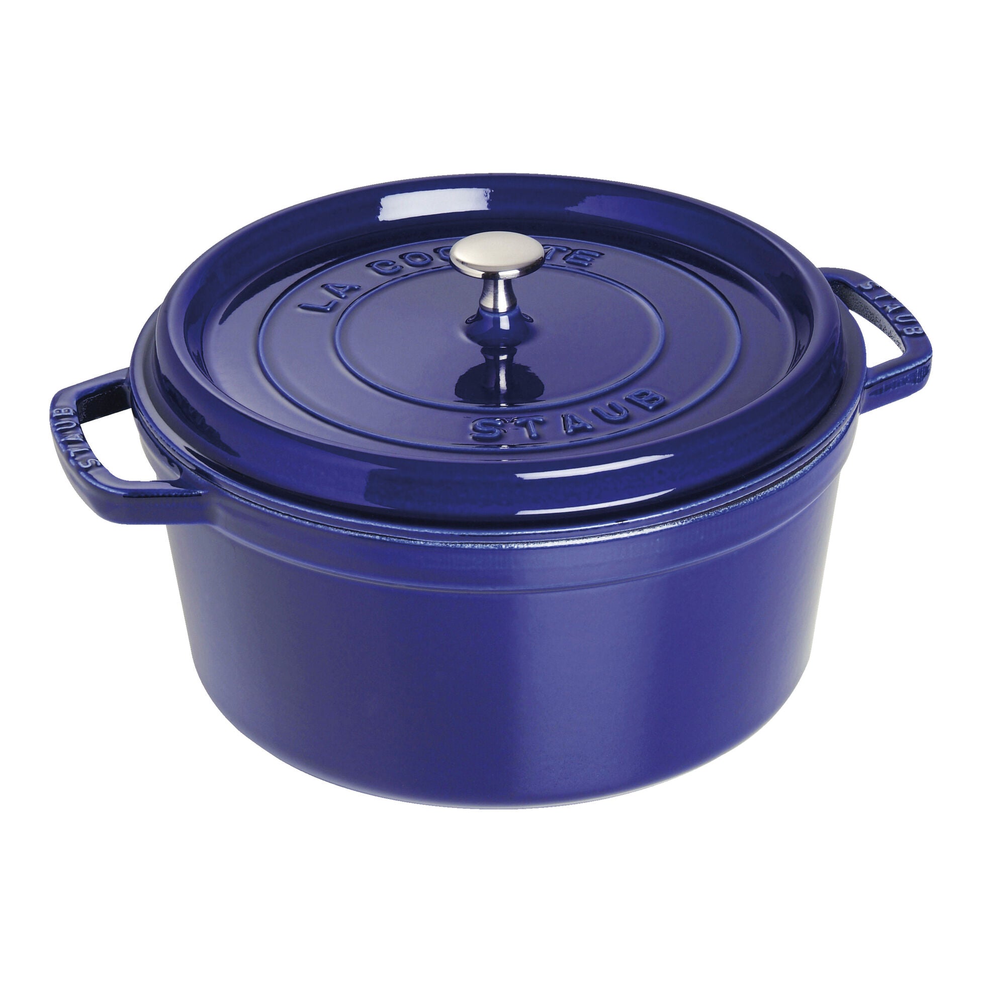 Cocotte ronde en fonte 28 cm - 6,7 L Bleu foncé - Staub - Cocotte - 40510-285 / 1004301 - La Guilde Culinaire