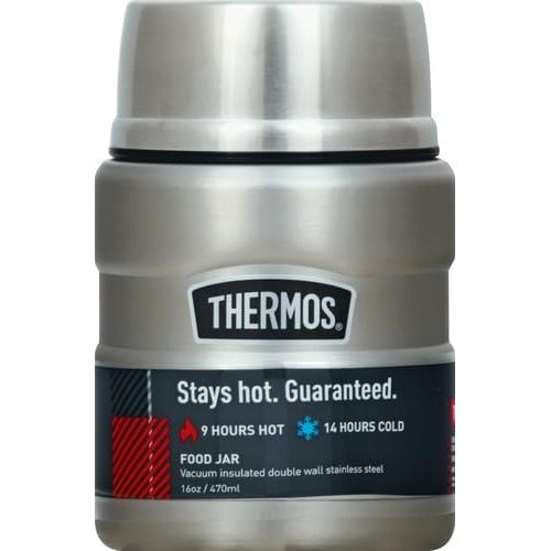 Contenant alimentaire avec cuillère en acier inoxydable KING 470 ml (16oz) - Thermos - Contenant pour aliment - - La Guilde Culinaire
