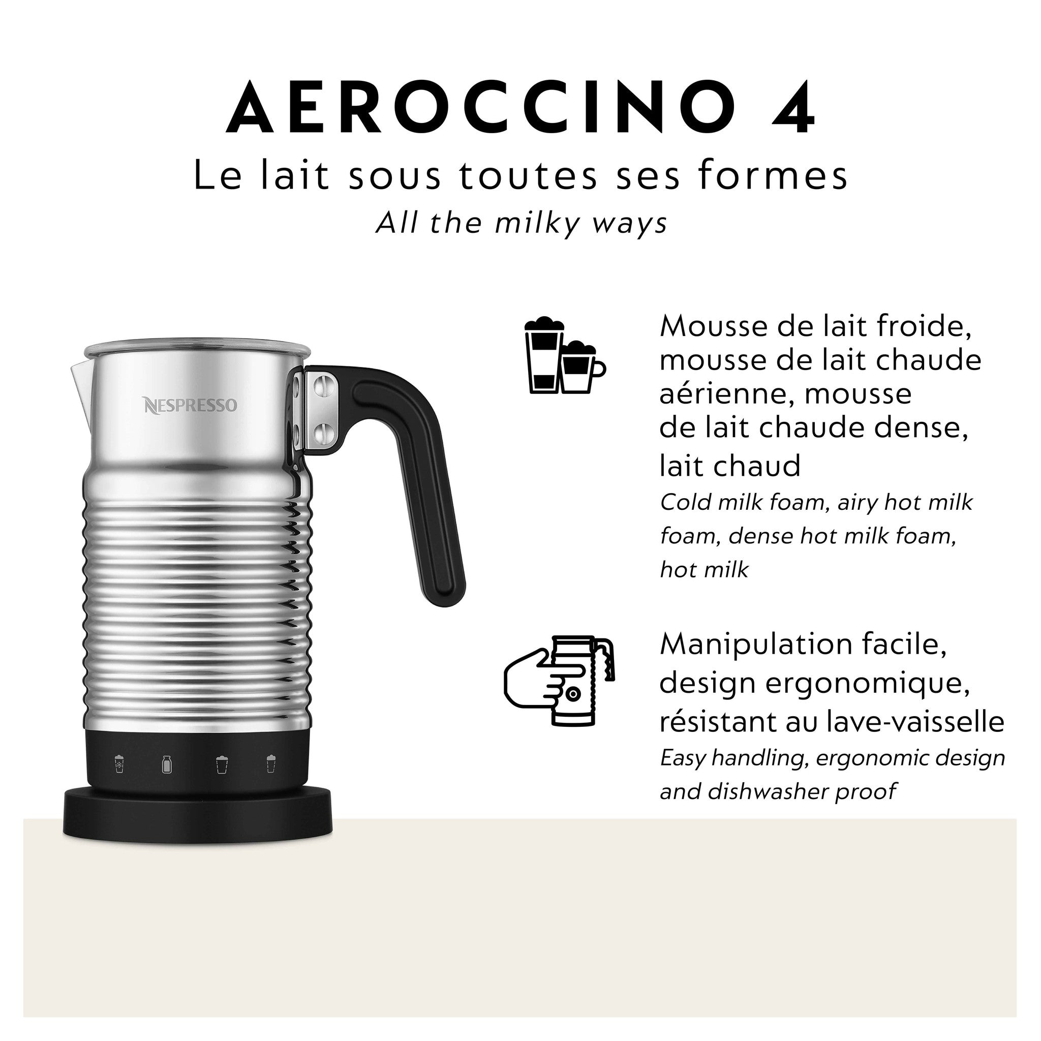 Aeroccino 4 Mousseur à lait    - Nespresso - Mousseur à lait -  - La Guilde Culinaire