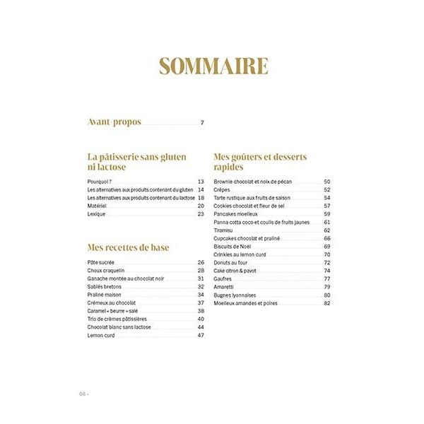 Ma pâtisserie sans gluten ni lactose - Alternatives - Livre de cuisine - - La Guilde Culinaire