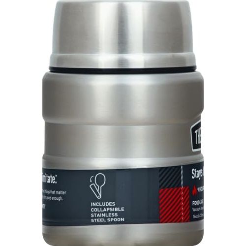 Contenant alimentaire avec cuillère en acier inoxydable KING 470 ml (16oz) - Thermos - Contenant pour aliment - - La Guilde Culinaire