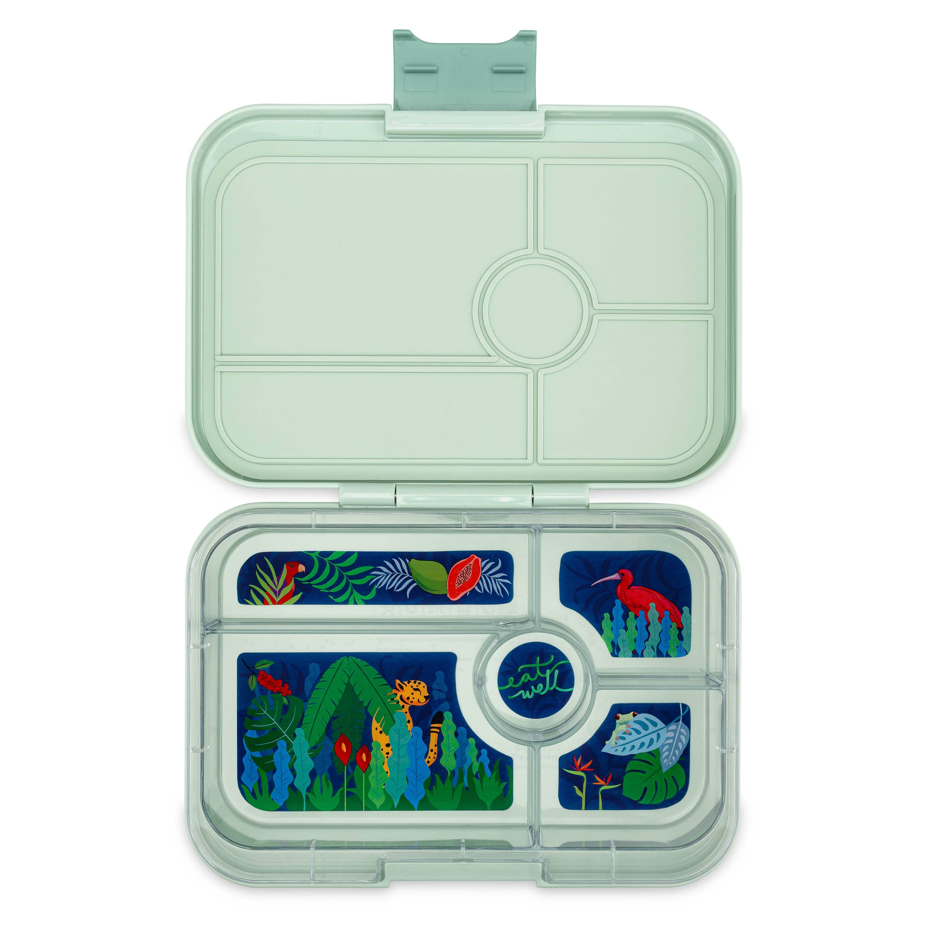 Yumbox Tapas - Boîte Bento étanche avec plateaux à 4 ou 5 compartiments Vert pistache 5C avec plateau Jungle - Yumbox - Boîte à repas - PSIII202511J - La Guilde Culinaire