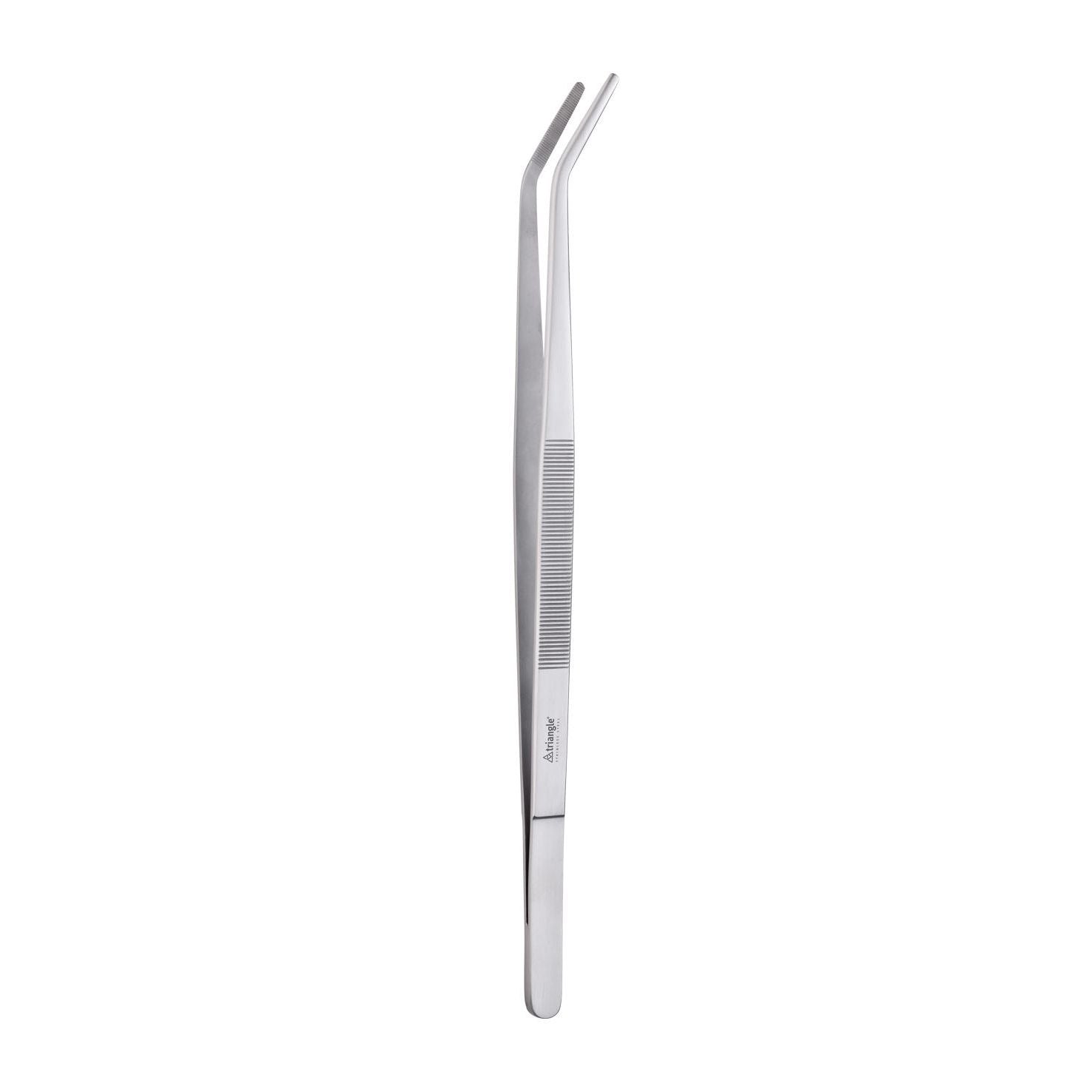 Pince de cuisine et de grillade coudée avec embout cannelé, 13.5" * - Triangle - Pince de précision - - La Guilde Culinaire