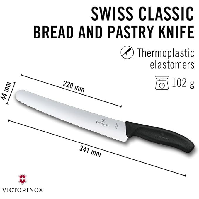 Swiss Classic Couteau à pain et à pâtisserie 22cm-8.7'' - Victorinox - Couteau à pain - - La Guilde Culinaire