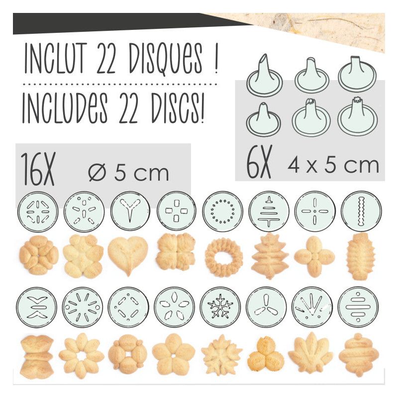 Presse à biscuits Need'it    - Scrapcooking - Douille et poche -  - La Guilde Culinaire