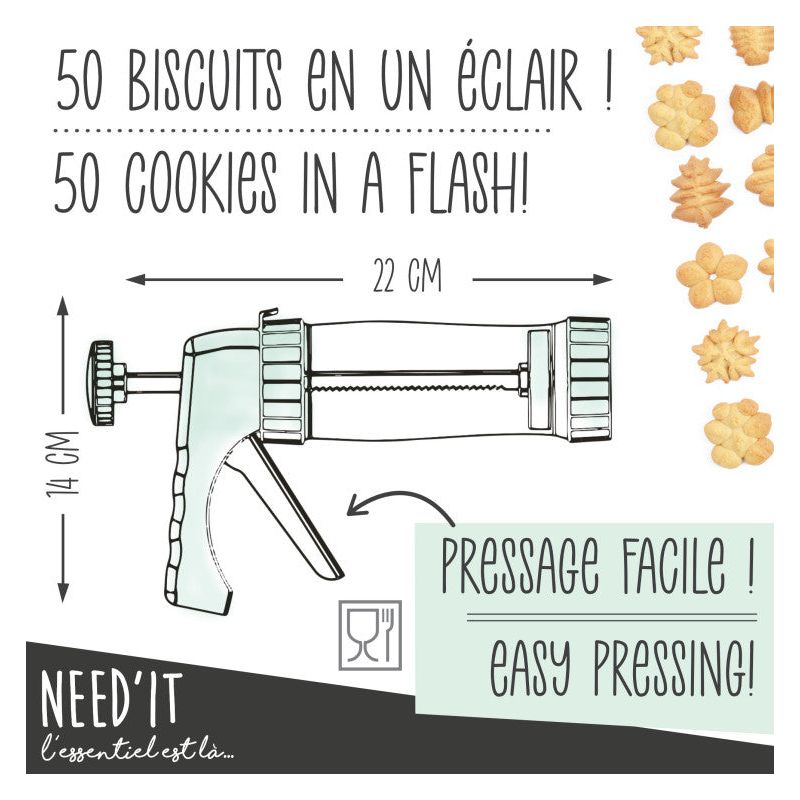 Presse à biscuits Need'it    - Scrapcooking - Douille et poche -  - La Guilde Culinaire