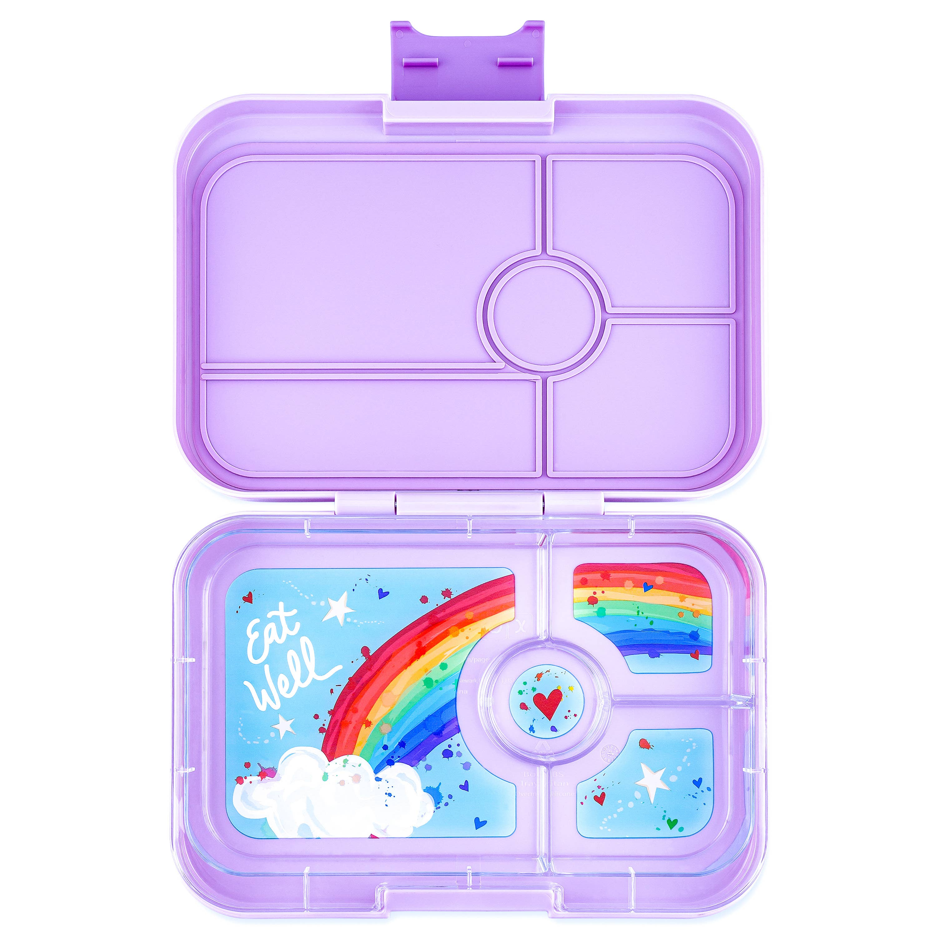 Yumbox Tapas - Boîte Bento étanche avec plateaux à 4 ou 5 compartiments Violet Séville 4C avec plateau arc-en-ciel - Yumbox - Boîte à repas - SPIII202303R - La Guilde Culinaire