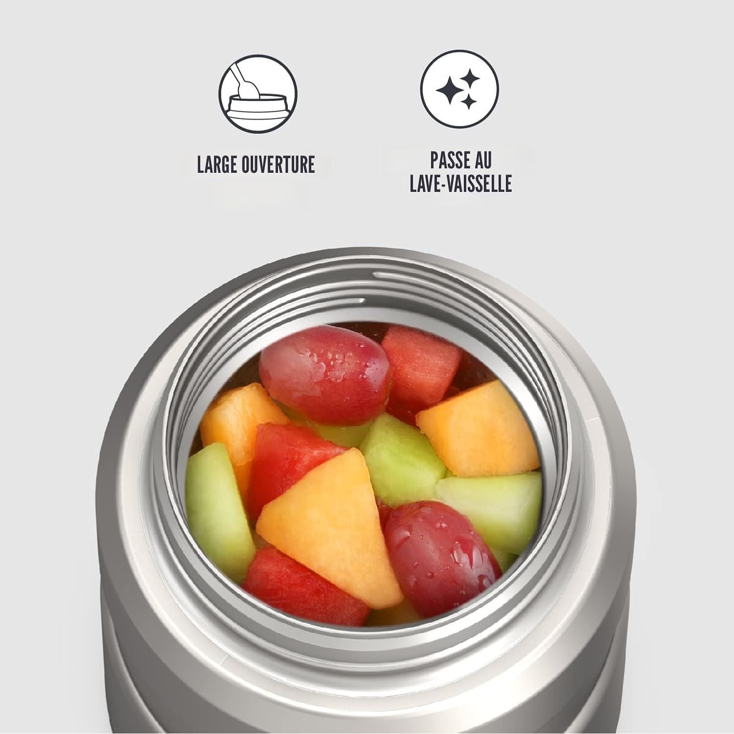 Contenant alimentaire avec cuillère en acier inoxydable KING 470 ml (16oz) - Thermos - Contenant pour aliment - - La Guilde Culinaire