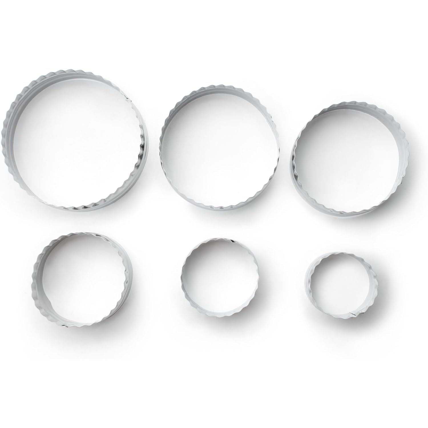 Set d'emporte-pièces ronds unis et froissés double face, 6 pcs - Fox Run - Emporte-pièce - - La Guilde Culinaire