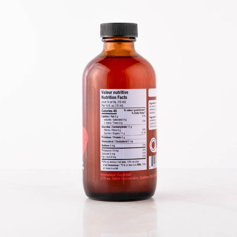 Sirop de fraise - 250ml    - Monsieur Cocktail - Sirop -  - La Guilde Culinaire