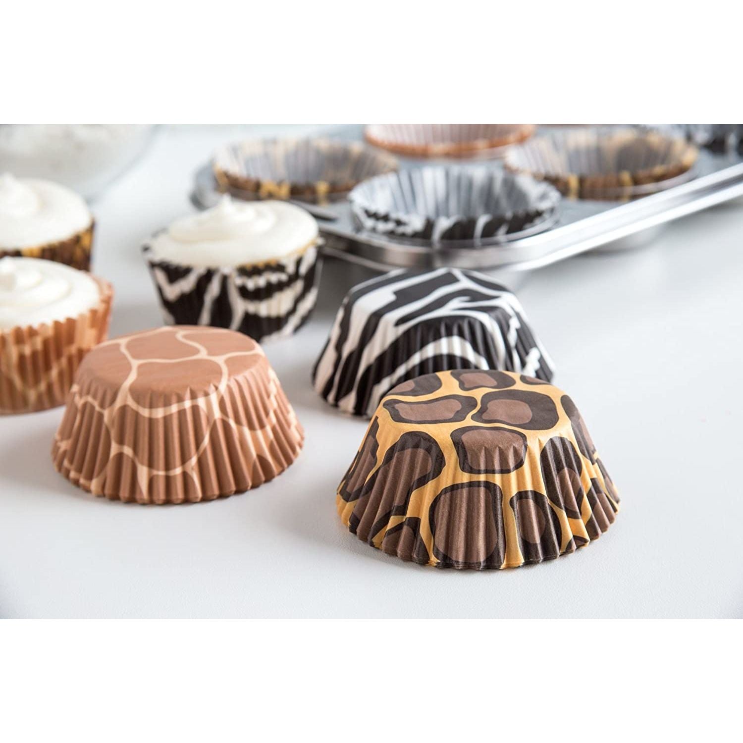 Moules en papier animaux par 75    - Fox Run - Moule à muffins -  - La Guilde Culinaire