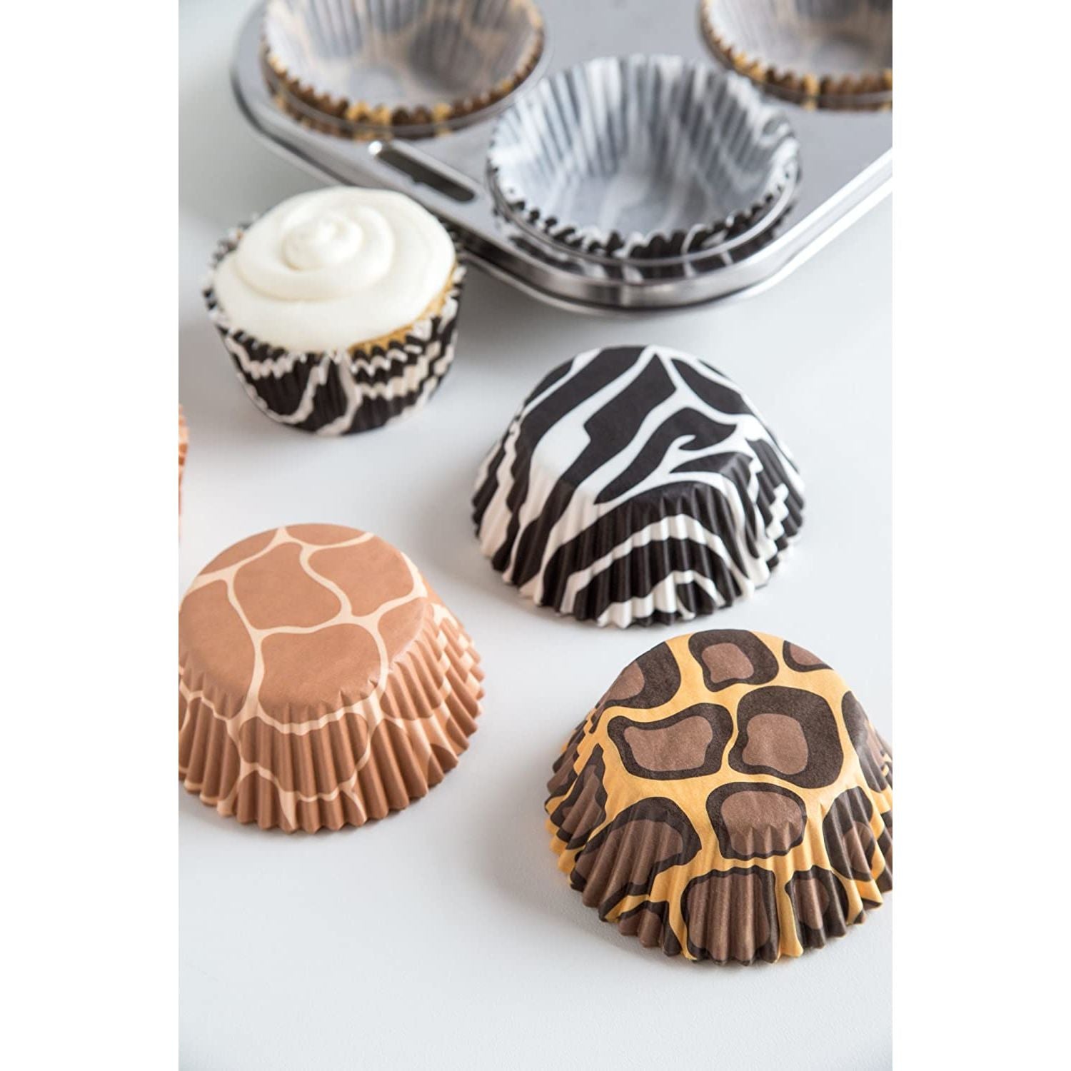 Moules en papier animaux par 75    - Fox Run - Moule à muffins -  - La Guilde Culinaire