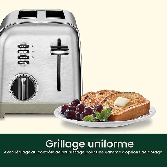 Grille-pain compact à 2 tranches en Métal - Cuisinart - Grille-pain - - La Guilde Culinaire