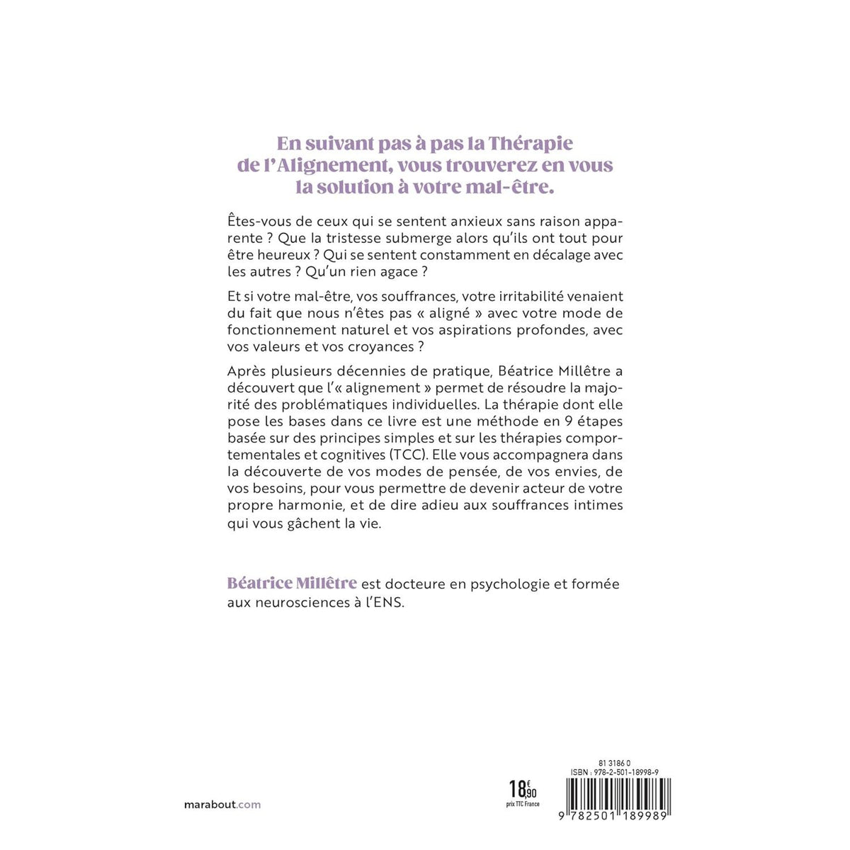La thérapie de l'alignement - Marabout - Livre de bien-être - - La Guilde Culinaire