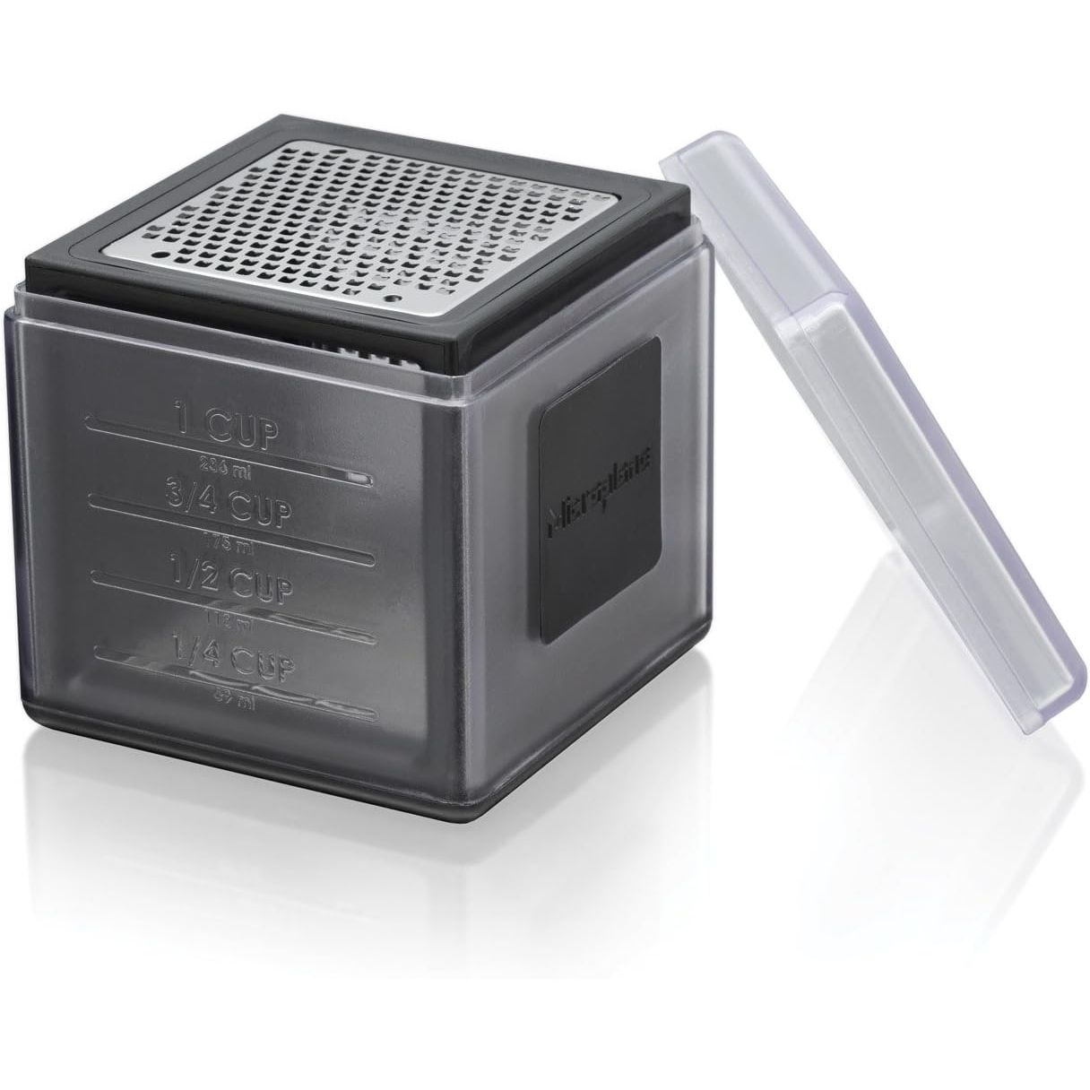 Cube Râpe 3 côtés, récupère, mesure et protège Noir - Microplane - Râpe et zesteur - 34002 - La Guilde Culinaire