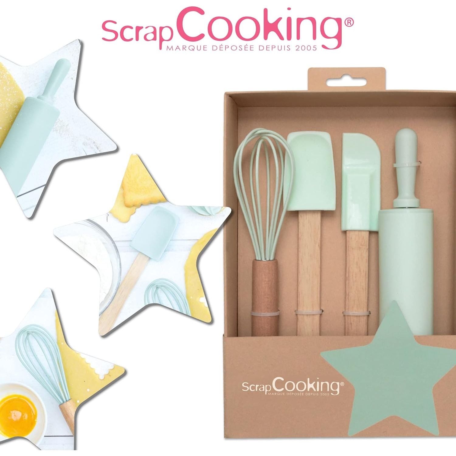 Coffret 4 ustensiles pâtisserie enfants - Scrapcooking - Ensemble d'ustensiles à pâtisserie - - La Guilde Culinaire